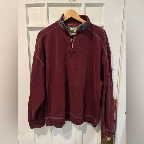 Tommy Bahama Other - Tommy Bahama Maroon Zip-Up Sweater